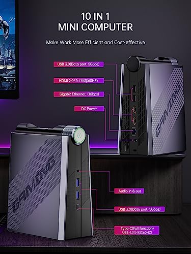 ACEMAGICIAN AMR5 Mini Gaming PC, AMD Ryzen 7 5700U, 32GB DDR4, 512GB SSD E65645