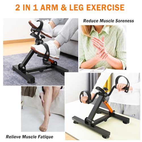 Under Desk Bike Pedal Exerciser, Adjustable & Foldable, with Suction Cup Feet U94547