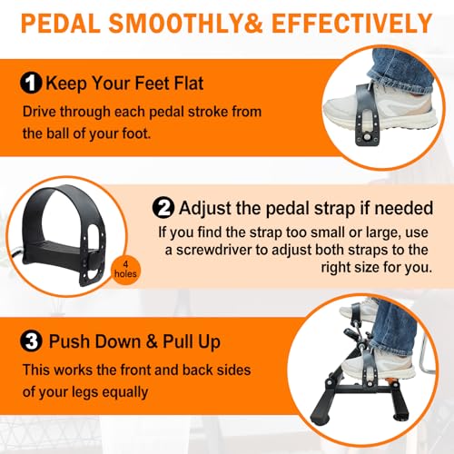 Under Desk Bike Pedal Exerciser, Adjustable & Foldable, with Suction Cup Feet U94547