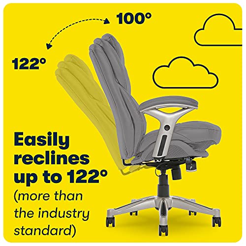 Serta Works Executive Office Chair with Back in Motion Technology, Gray Bonded Leather X1785