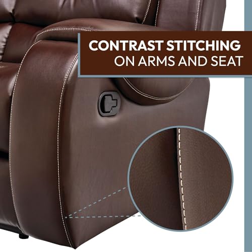 Cambridge Brown Abilene Double Reclining Loveseat Faux Leather Z369532