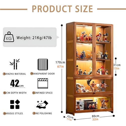 5 Tier Curio Display Cabinet with Acrylic Glass Door C342