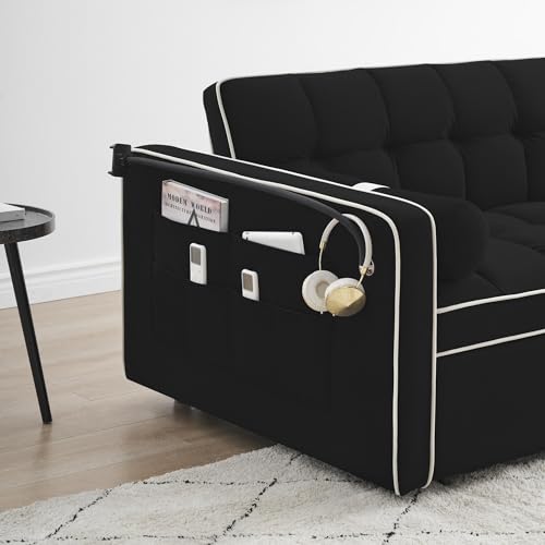 LUMISOL Convertible Couch with Pullout Bed, 3 in 1 Sleeper Sofa, Beige G86561
