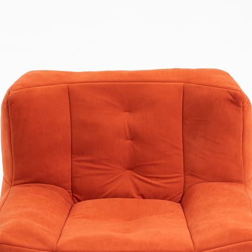 Bean Bag Chair Microfiber Upholstered with Footstool (White) J7126