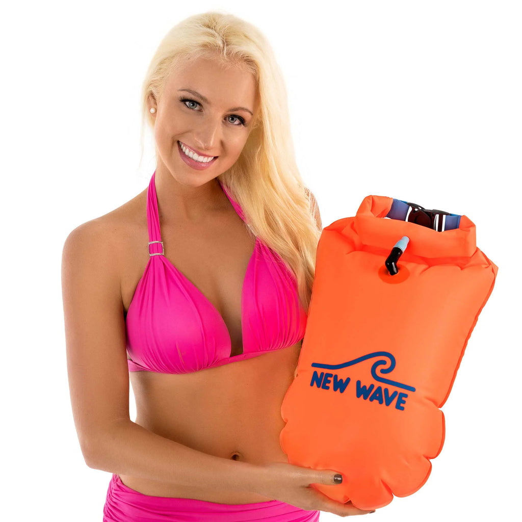New Wave Swim Buoy 20L Nylon TPU Orange Drybag Float J845961