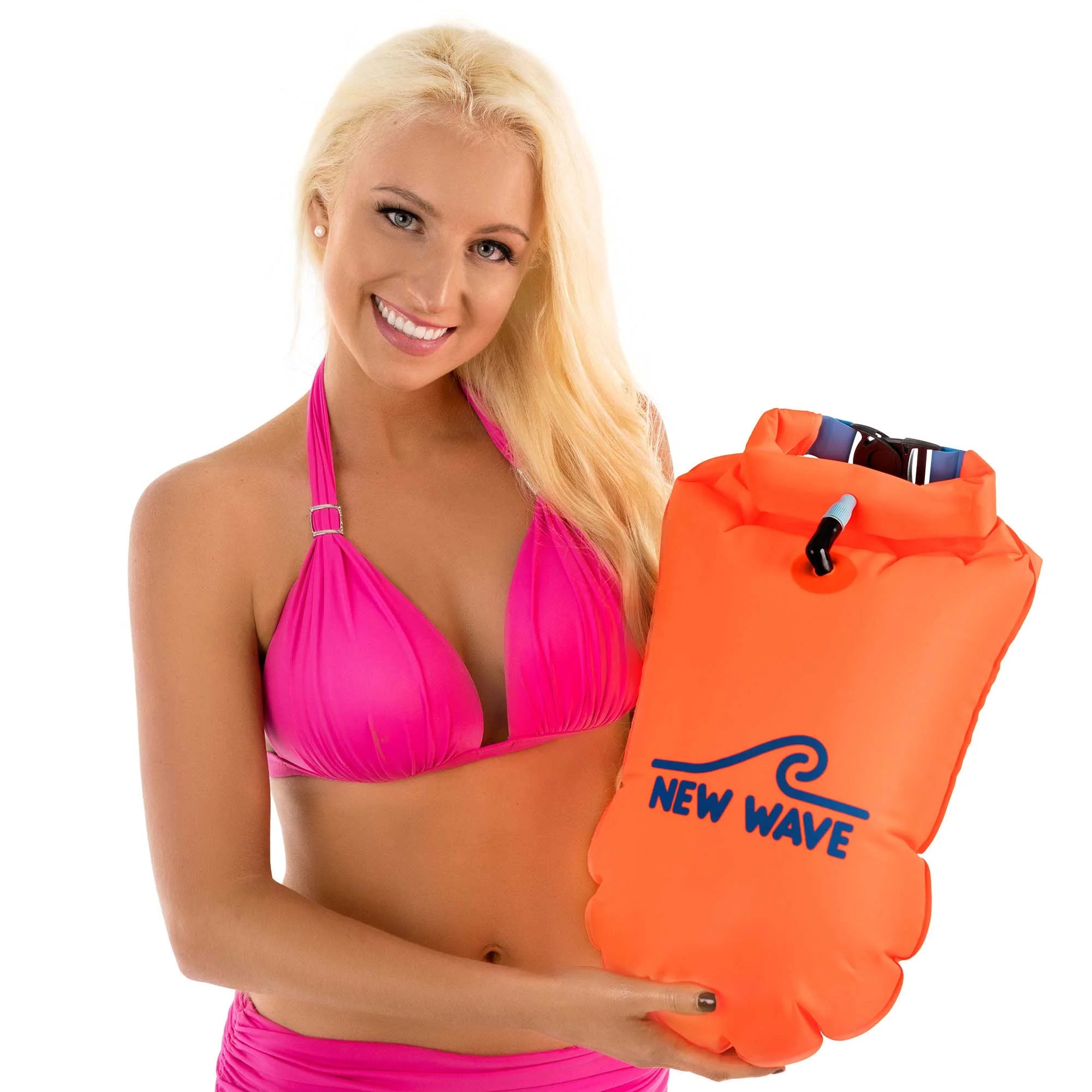 New Wave Swim Buoy 20L Nylon TPU Orange Drybag Float J845961