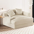 Chaise Lounge Chair Indoor Bedroom, Oversized Chaise Lounge Sofa Upholstered Soft Single Short Plush Couch Sofa Bed Sleeper Chair for Living Room with 2 Throw Pillows, Easy to Install