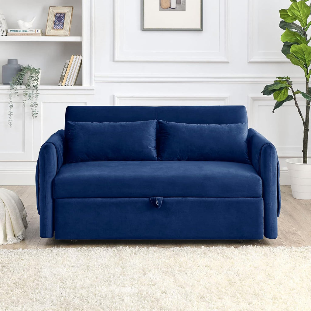 Ucloveria Sleeper Sofa Couch with Pull Out Bed, 55" Modern Velvet Convertible G4995