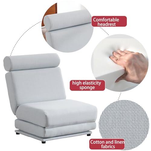 INMOZATA Futon Sofa Bed, Convertible Folding Sleeper Chair, Blue J7981