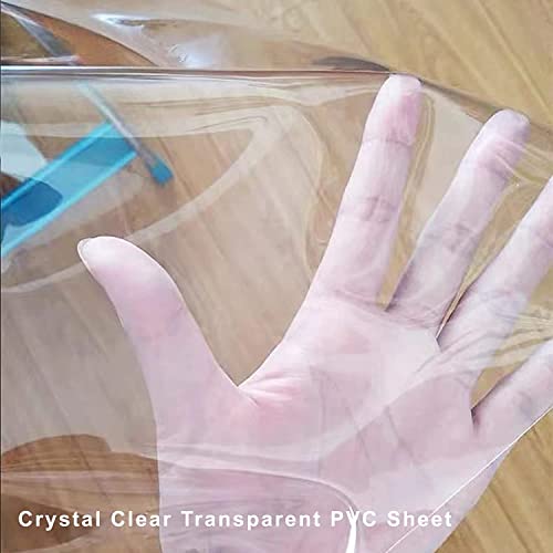 Pioggia Clear Vinyl Oblong Fitted Tablecloth Waterproof Elasticized (8Ft - 30 x 96 inch Rectangle) L13006