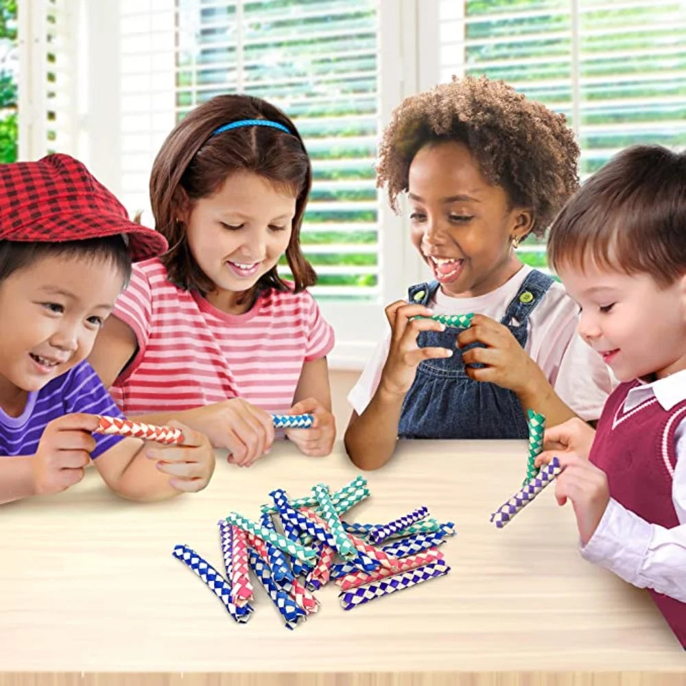 PEACNNG Finger Traps Bulk Pack of 72 Classic Chinese Bamboo Finger Traps for Kids and Adults E159