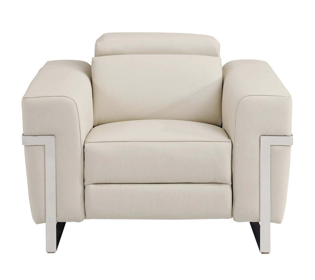 Regal Top Grain Italian Leather Power Recliner Chair - Beige L672