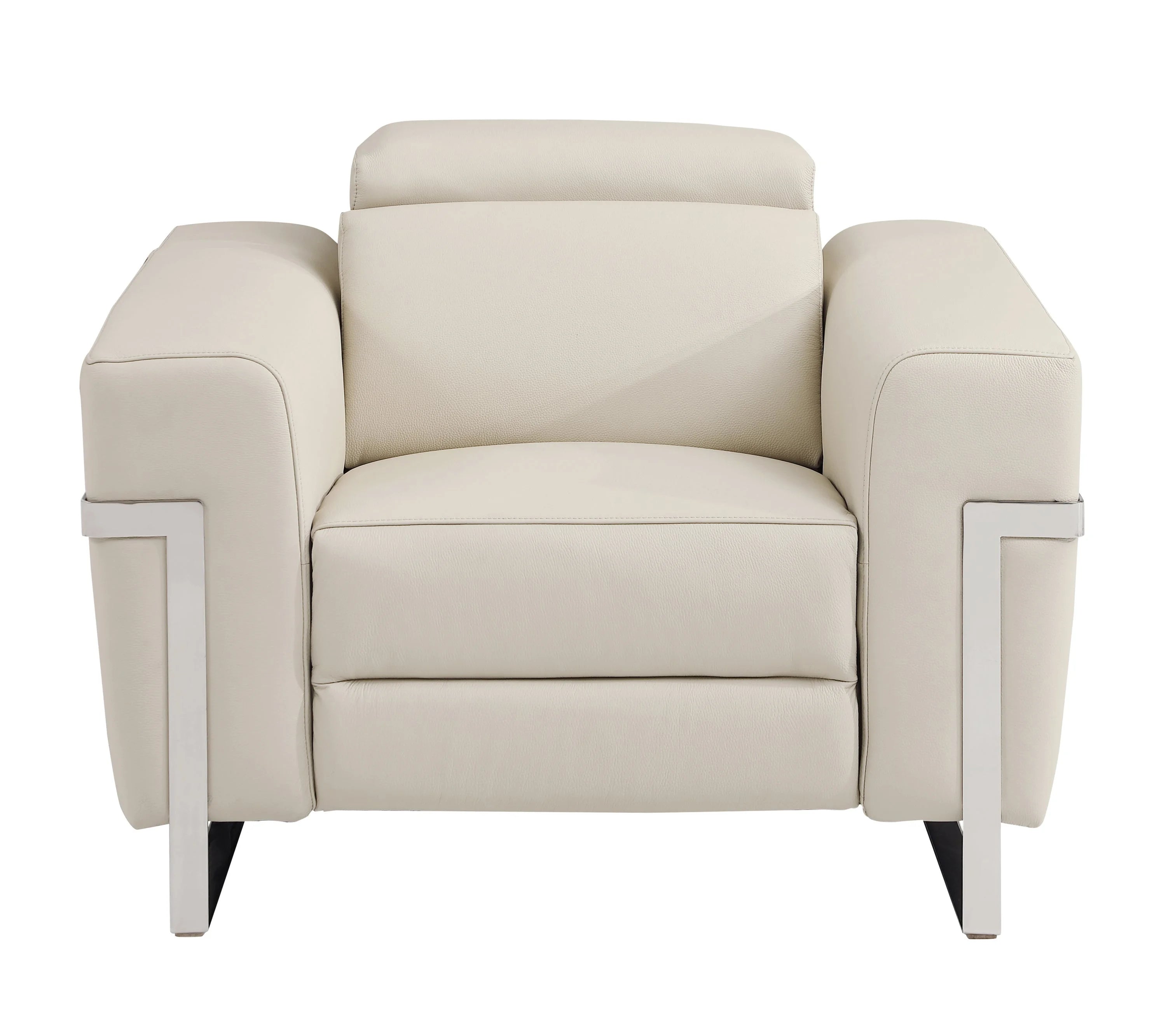 Regal Top Grain Italian Leather Power Recliner Chair - Beige L672