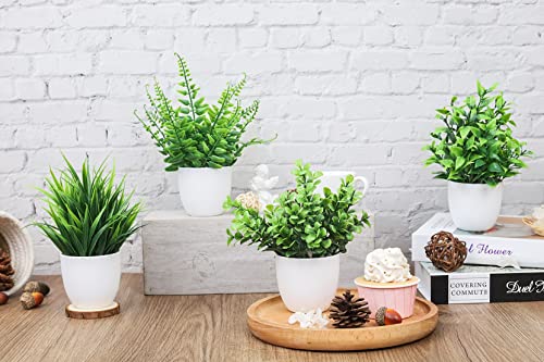 Der Rose 4 Pack Small Artificial Potted Plants Indoor Decor J918727
