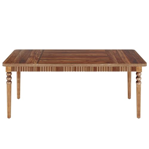 Tribesigns Farmhouse Dining Table for 4-6 People, 63-Inch Rectangular Kitchen Table, Oak R581
