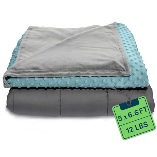 Quility Weighted Blanket for Adults - 15 LB Twin Size Heavy Blanket for Cooling & Heating - 100% Cotton Big Blanket w/ Glass Beads, Machine Washable Blankets - 48"x72", Ivory