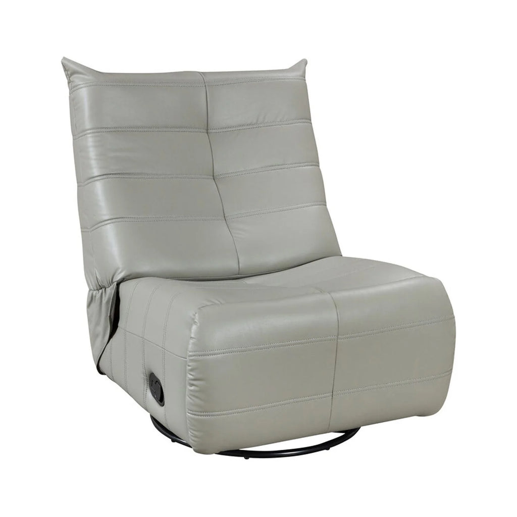 Georgena Green-Gray Faux Leather Swivel Glider Recliner O45496