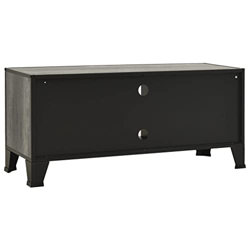 TV Stand Gray 41.3"x14.2"x18.5" Metal and MDF with Mesh Doors J276