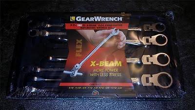 GearWrench 85298 9 Piece X-Beam SAE Flex Combination Ratcheting Wrench Set K744