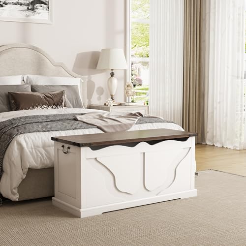 Maupvit Storage Chest with 2 Safety Hinges, White V554