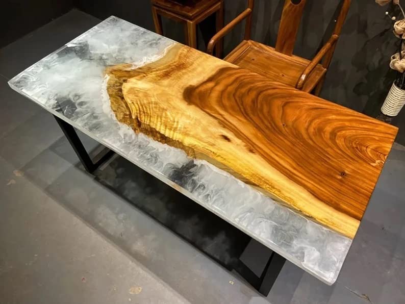 Personalized Epoxy Resin Dining Table, 60 x 36 Inches F567