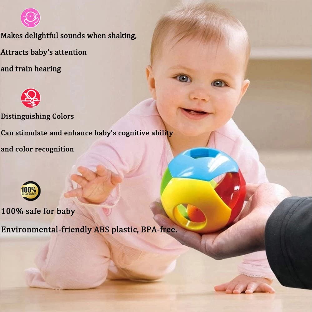 YINYUE 3 Pcs Baby Rattle Ball Toys Colourful Shaking Bell Developmental Rolling Balls N7014