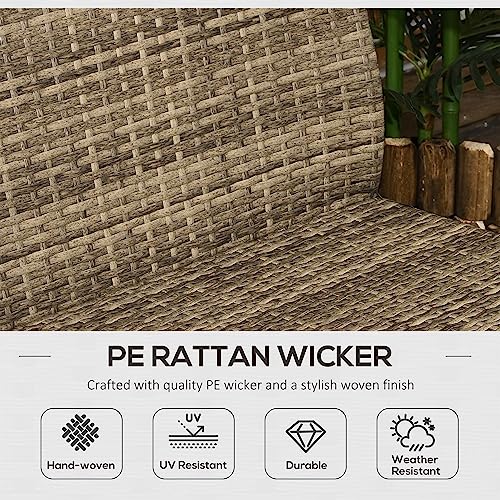Outsunny 4 Piece Wicker Patio Furniture Set with Rocking Chairs, Loveseat, and Table T232