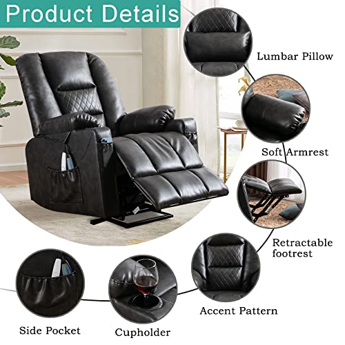 Power Lift Recliner Chair with Massage and Heat for Elderly Adults J54794