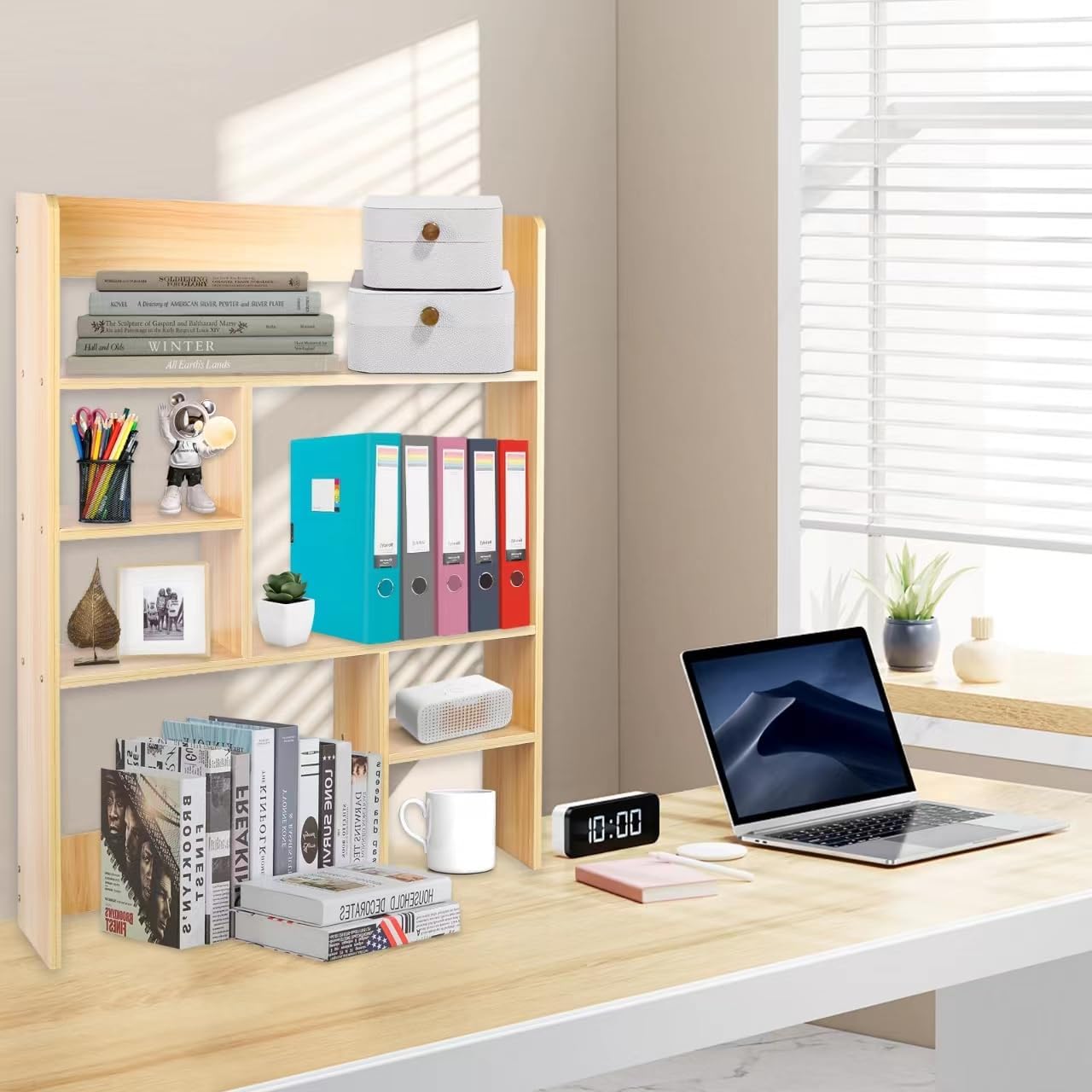 Desktop Shelf, Multilevel Bookshelf for Home Office I36024