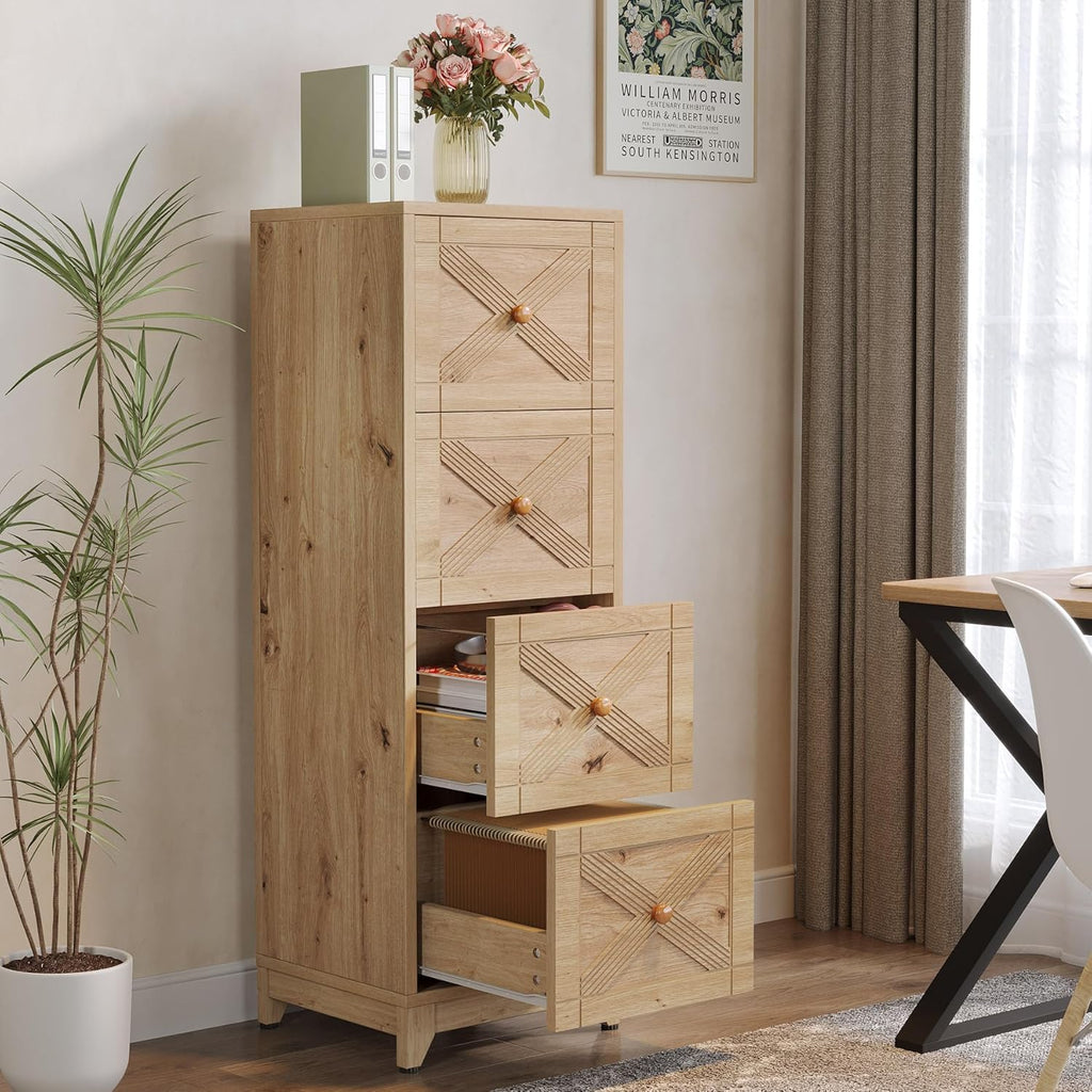 Tribesigns 4-Drawer File Cabinet for Letter Size, Wood Office Storage O1963