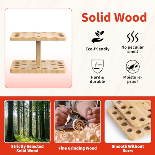 V16 Wooden Vertical Fishing Rod Storage Rack Q9454