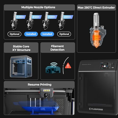 FLASHFORGE Adventurer 5M Pro 3D Printer, High-Speed with Auto Leveling I360923
