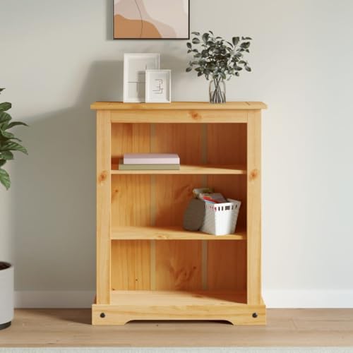 Bookcases & Standing Shelves 3-Tier Bookcase Mexican Pine, Range 31.9"x11.4"x39.4",Rustic Mexican Pinewood Bookcase with 3 Shelves for Home Decor Furniture for Home Office