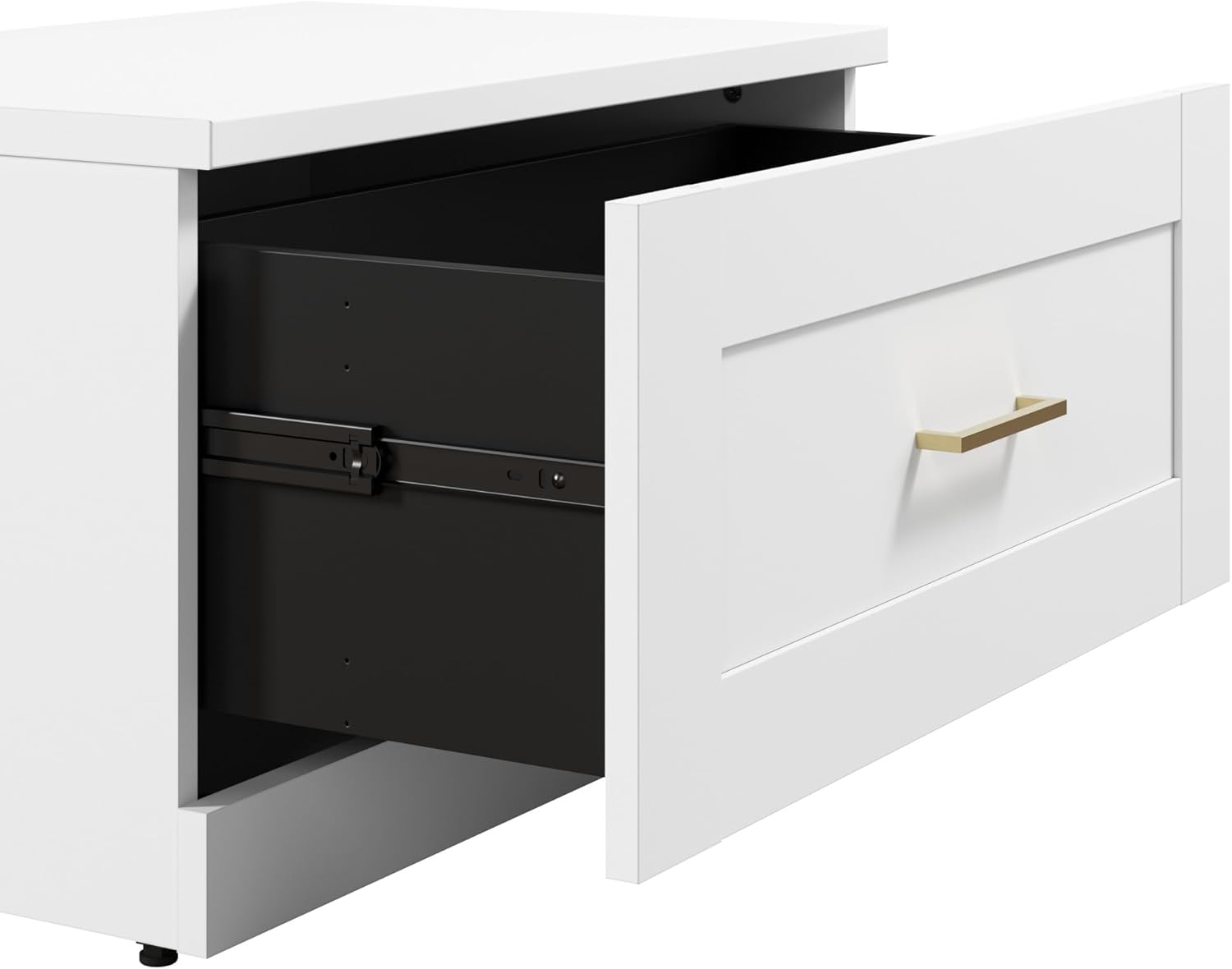 Bush Furniture Hampton Heights Full Entryway Storage Set with Coat Rack and Shoe Benches, White D250