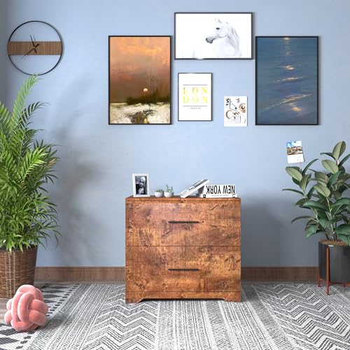 2 Drawer Wood Lateral File Cabinet with Anti-tilt for Home Office U52686