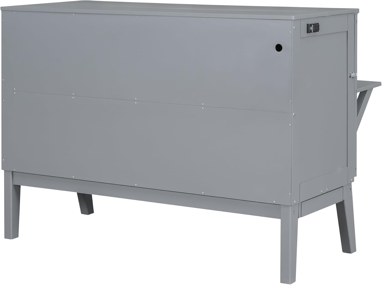 Murphy Bed Queen with Desk, Shelves and Charging Station, Grey Z595