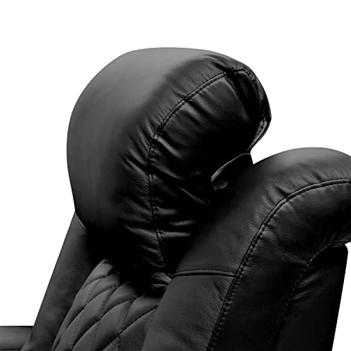Valencia Tuscany Home Theater Seating Power Reclining Leather Row of 4 Loveseat Center Dark Chocolate G8761