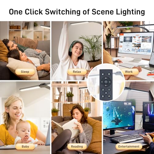 LED Desk Lamp with Clamp, Double Head Architect Task Lamp, Stepless Dimming G651629