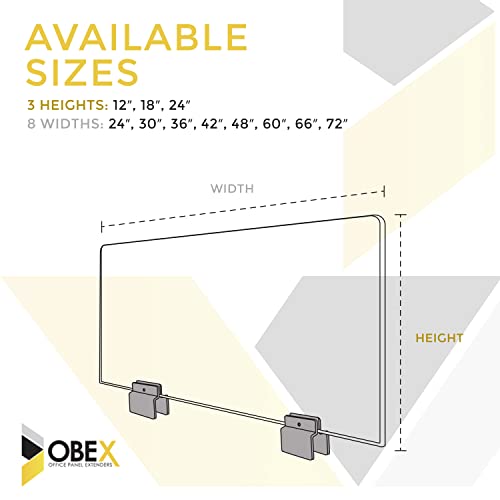 Acoustical Cubicle Privacy Screen Extender Desk Panel, 18" x 42", Overcast B415491