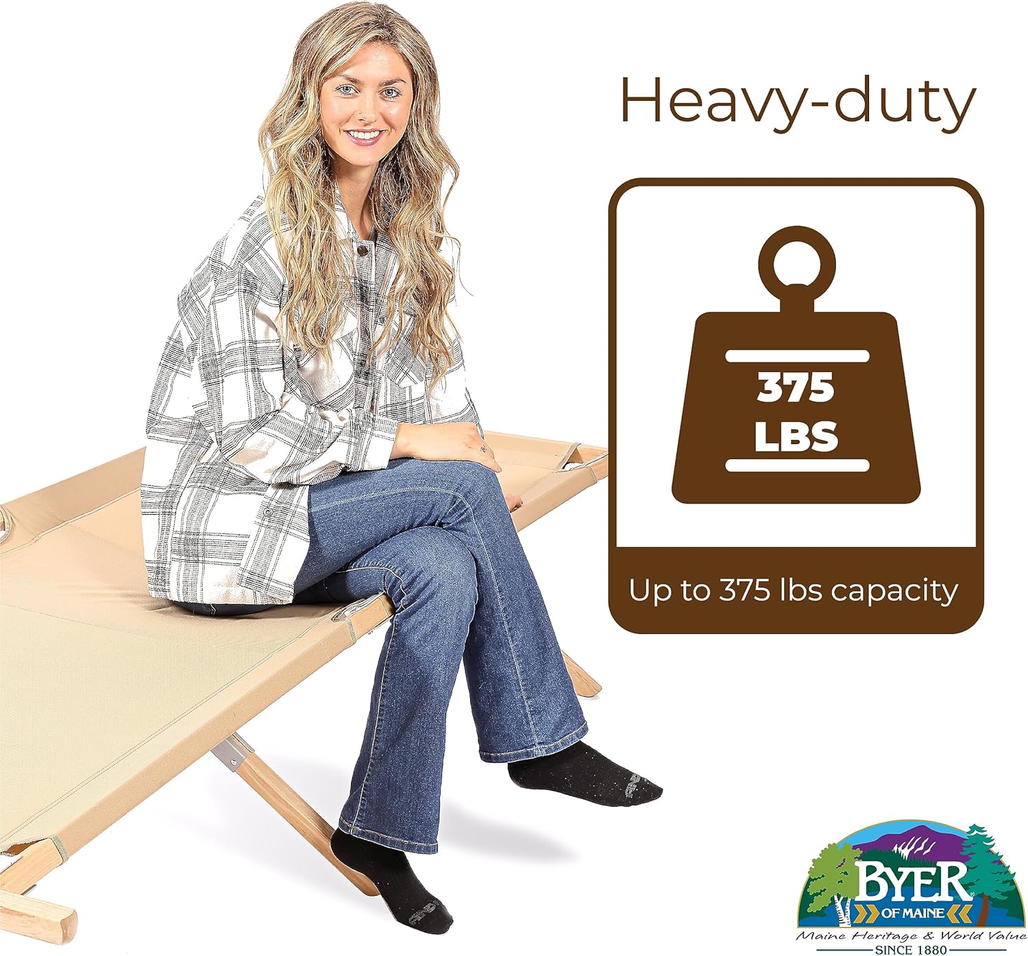 BYER OF MAINE Maine Heritage Cot Folding Camping Cot E61214