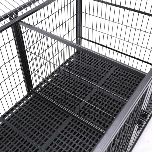 Homey Pet 43 inch Stackable Dog Crate with Divider and Tray A2333