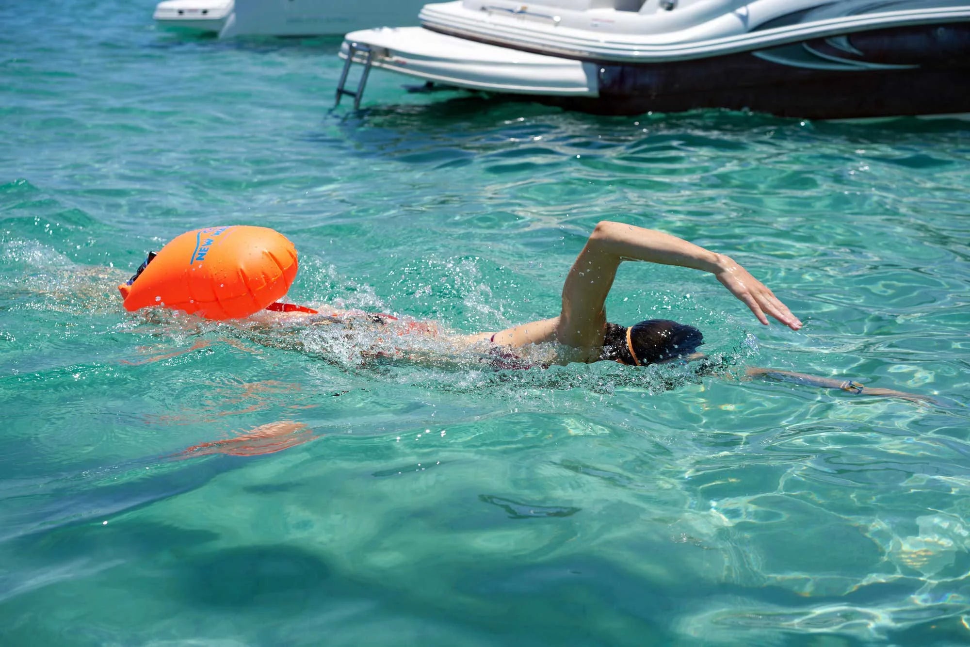 New Wave Swim Buoy 20L Nylon TPU Orange Drybag Float J845961