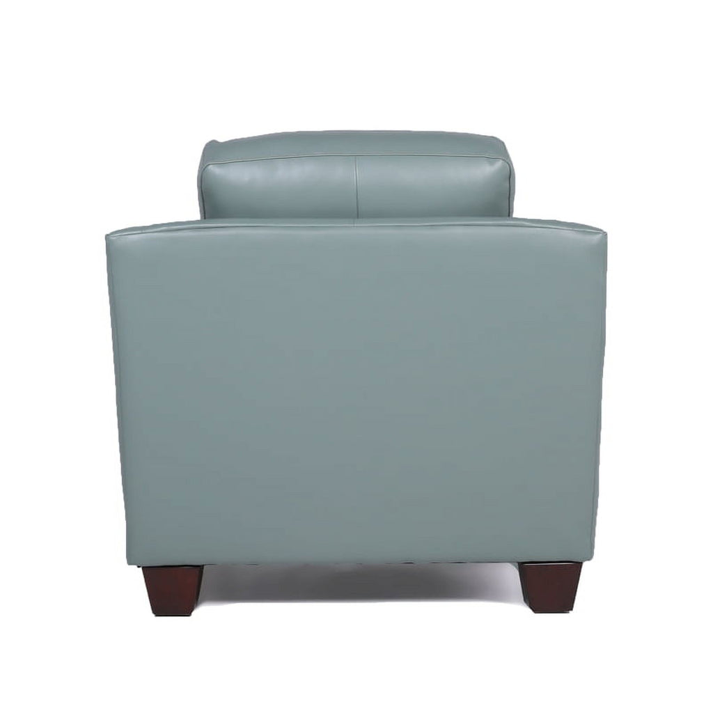 Home Square 2 Piece Tufted Leather Accent Chair Set in Spa Blue W894524
