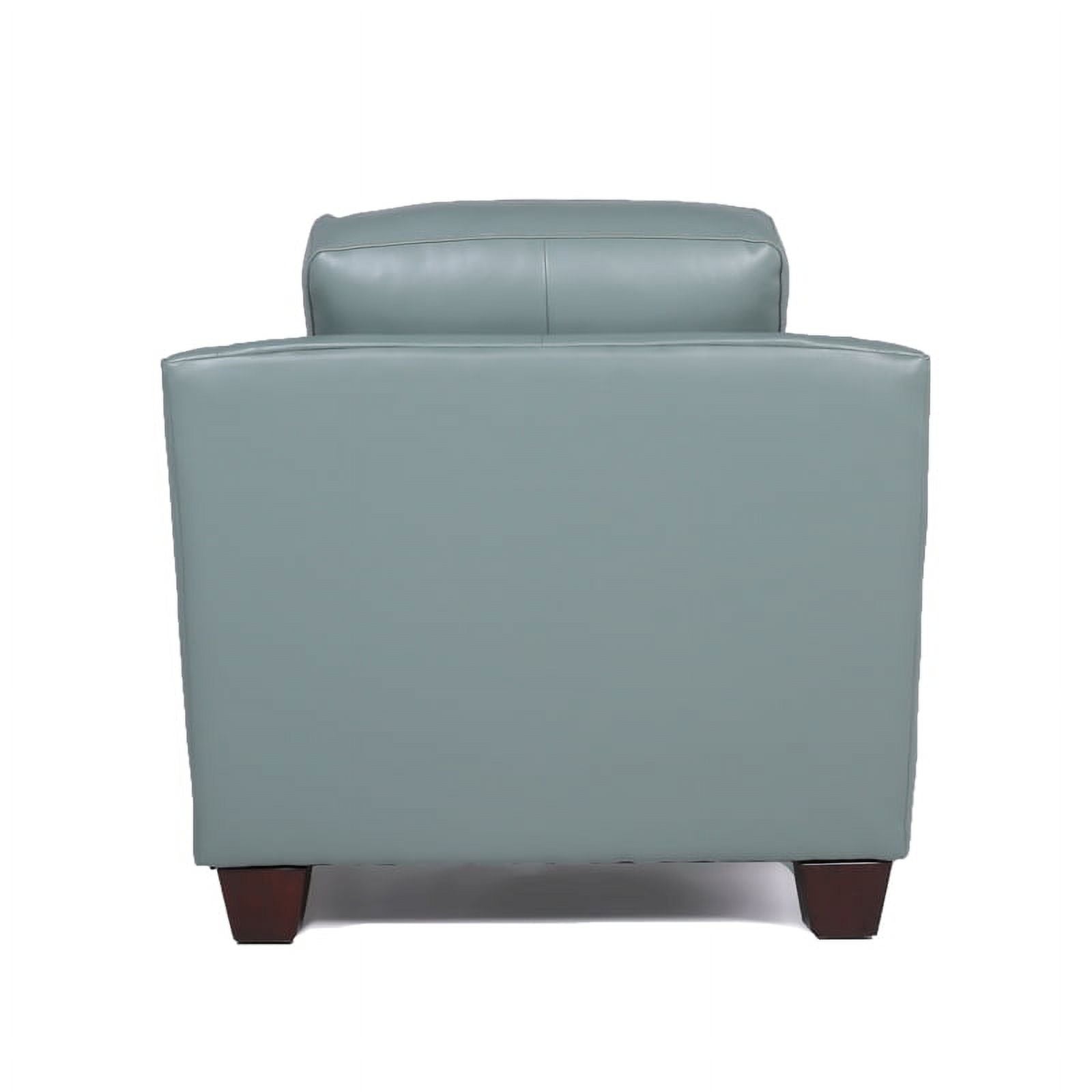 Home Square 2 Piece Tufted Leather Accent Chair Set in Spa Blue W894524