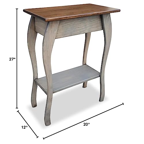 Peaceful Classics Wooden End Table with 2-Tiered Shelves, Mocha N936304
