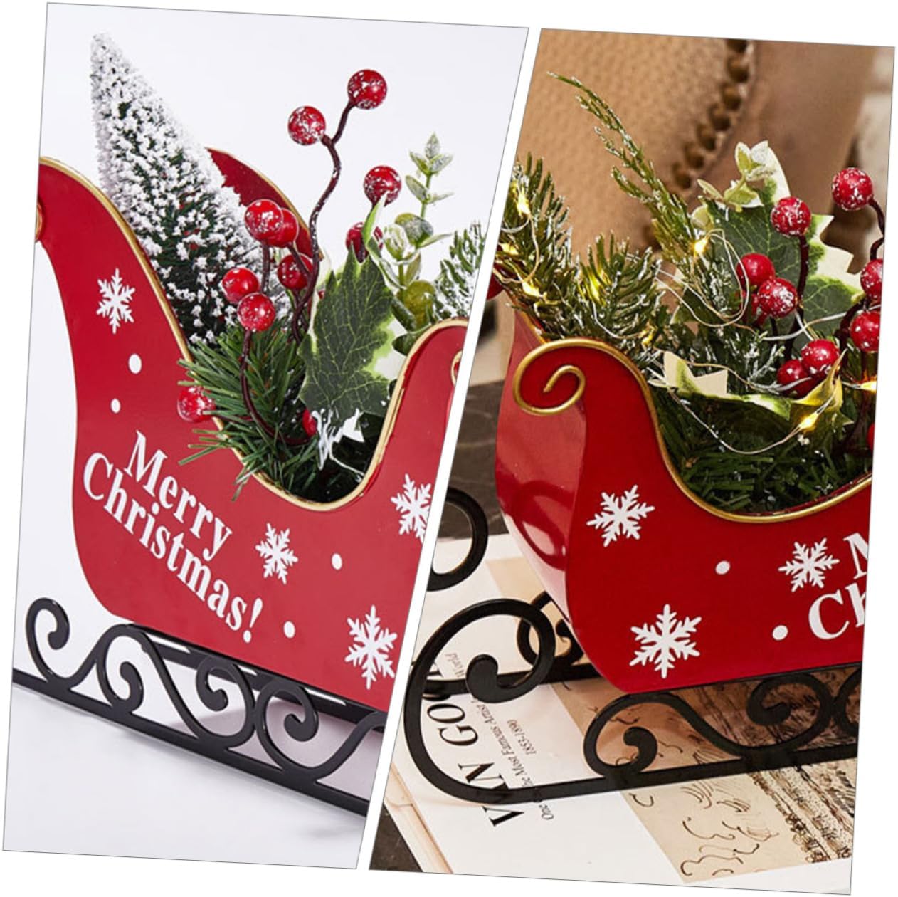 ifundom Christmas Sleigh Iron Table Decor C587925