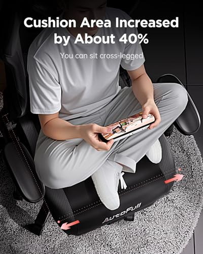 AutoFull C3 Gaming Chair with Ergonomic Cushion, PU Leather, Footrest and Lumbar Support I3745