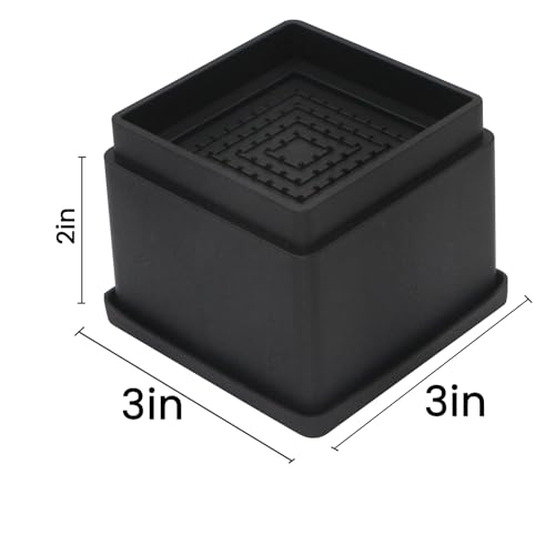Bed Risers 2 inch, Set of 8, Adjustable Heavy Duty with Rubber Pad Y69478