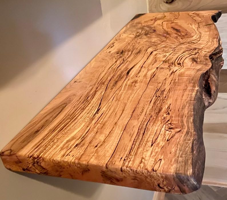 Spalted Maple Floating Shelves with Natural Edge, 30" Q205746