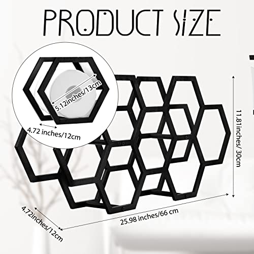Honeycomb Toilet Paper Holder Stand with Storage Shelves, Black E974177